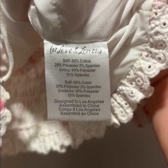 FOR LOVE & LEMONS mills floral puff sleeve crop top - Picture 3 of 6